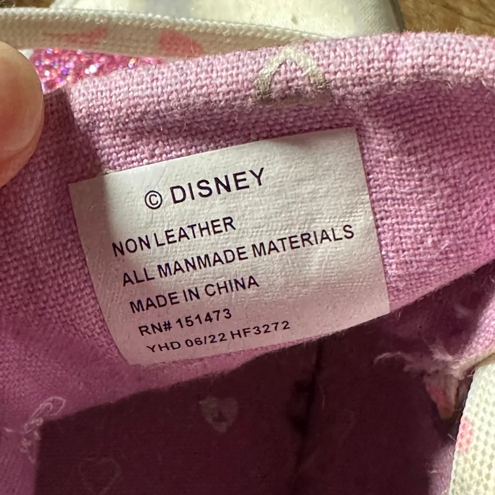 Girls Disney Princess Glitter High Top Sneakers Pink White